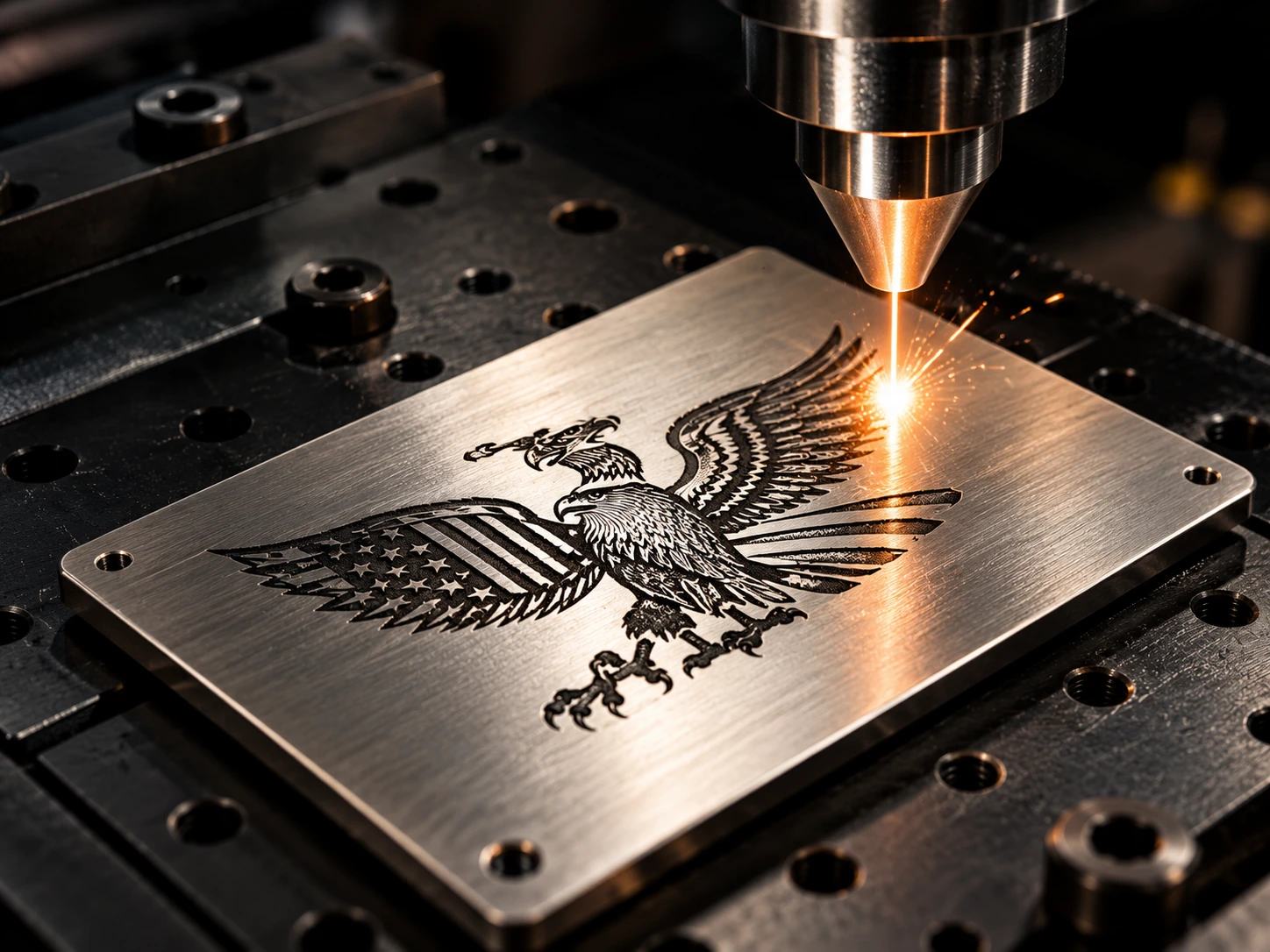 Illustrative high-resolution laser engraving on metal